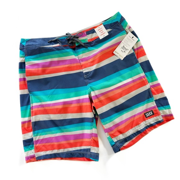 Saxx Mens Betawave 19” Standard Fit Lined Swim Trunks Boardshorts Sz 34 New - Picture 1 of 7